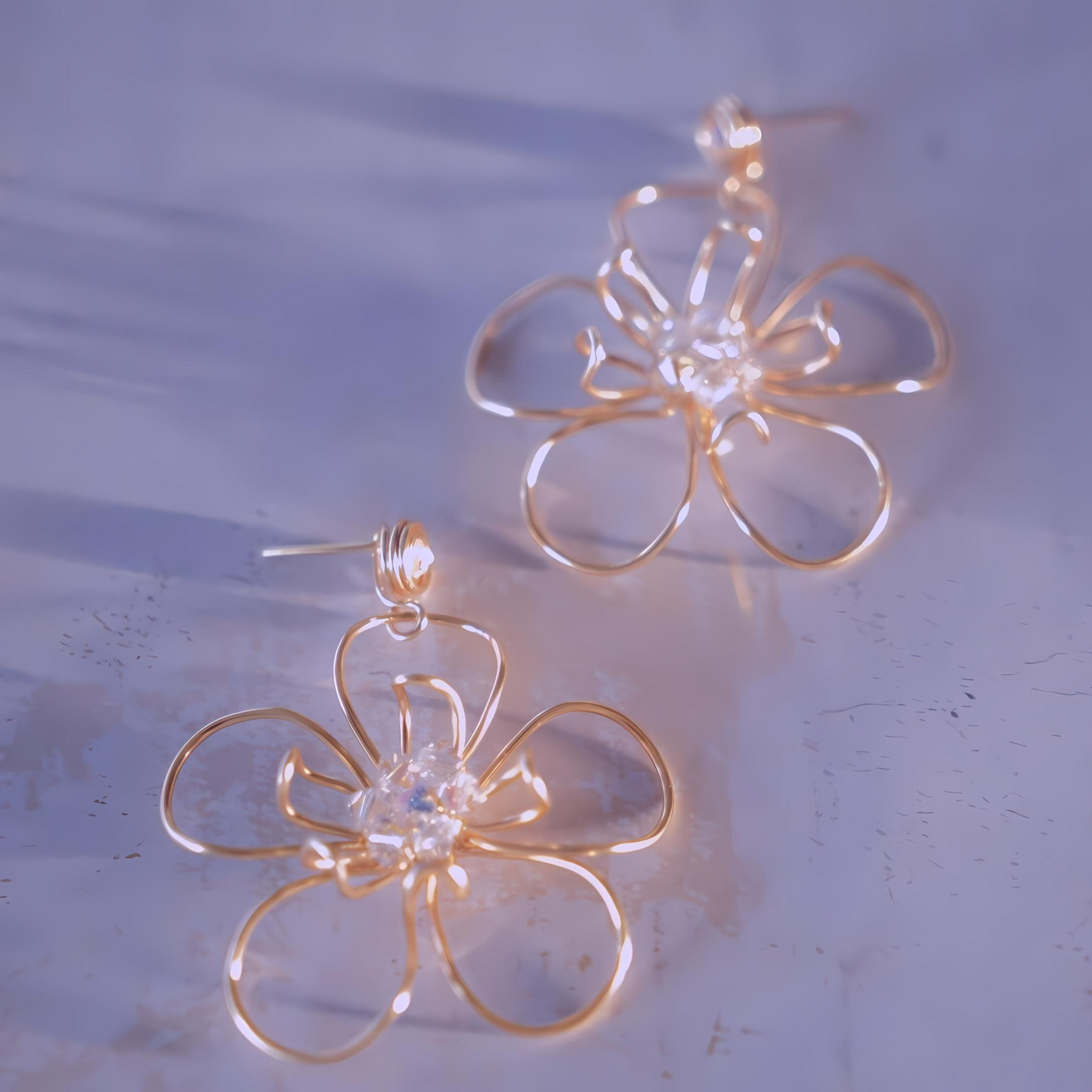 Swarovski Crystals, Flower Earrings