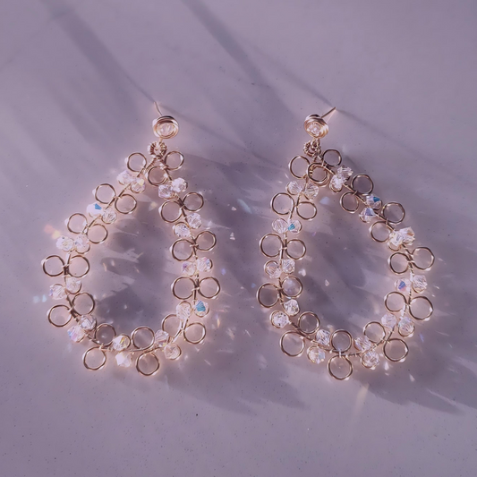 Swarovski Crystals Drops and Waves Earrings