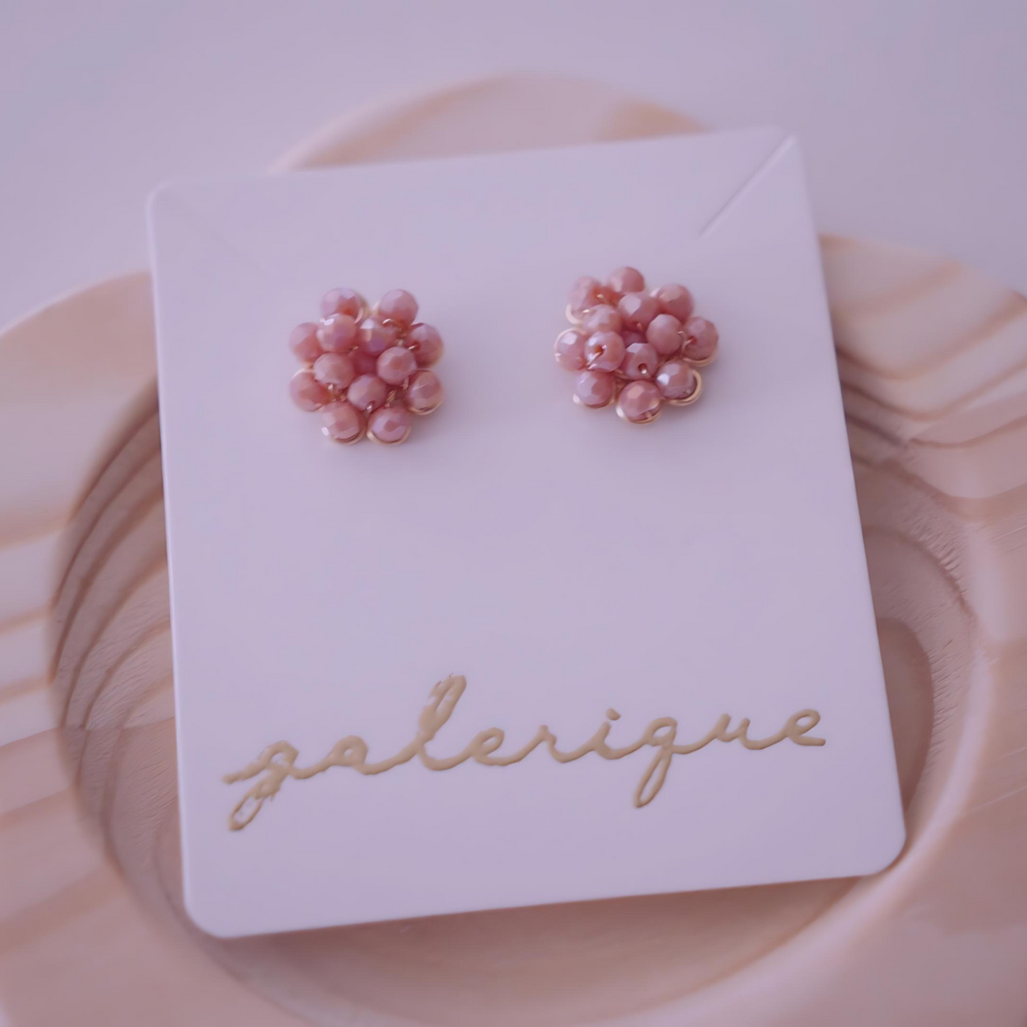 Pink Honey Comb Studs