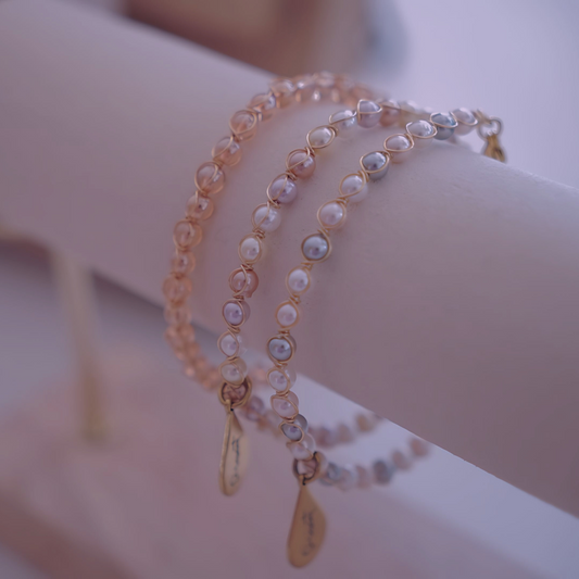 Little Pearls Bracelet + "Present" Charm