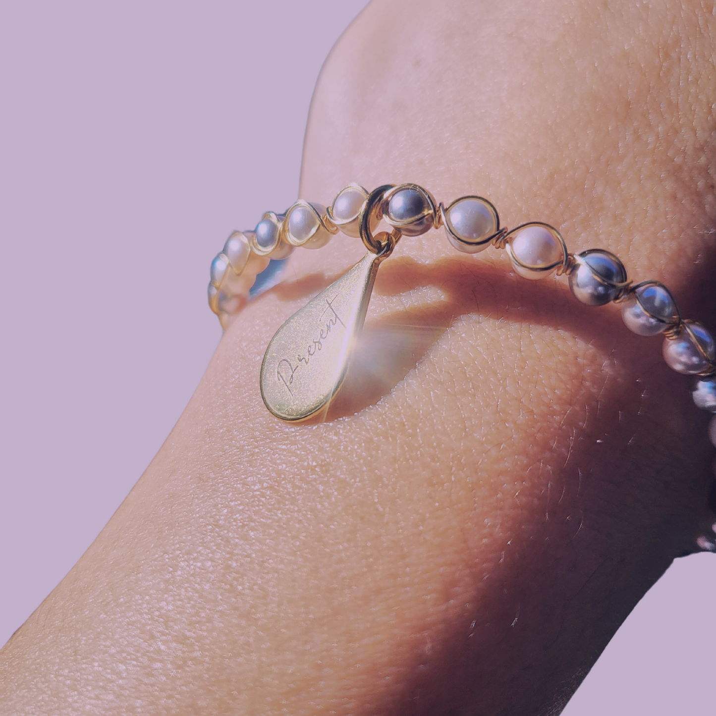 Little Pearls Bracelet + "Present" Charm